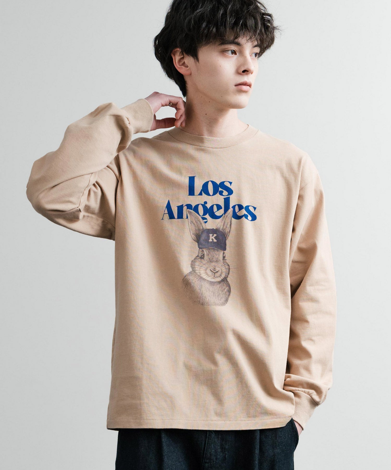 KRIFF MAYER クリフメイヤー RUUU ルー イラストレーターコラボ長袖プリントTシャツ LA 2435806