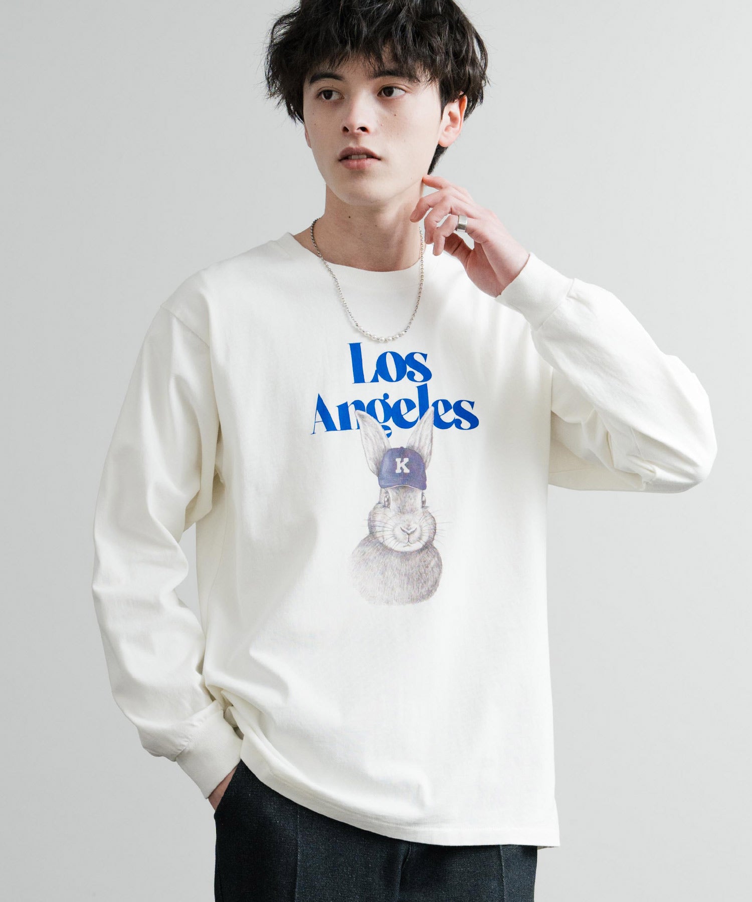 KRIFF MAYER クリフメイヤー RUUU ルー イラストレーターコラボ長袖プリントTシャツ LA 2435806