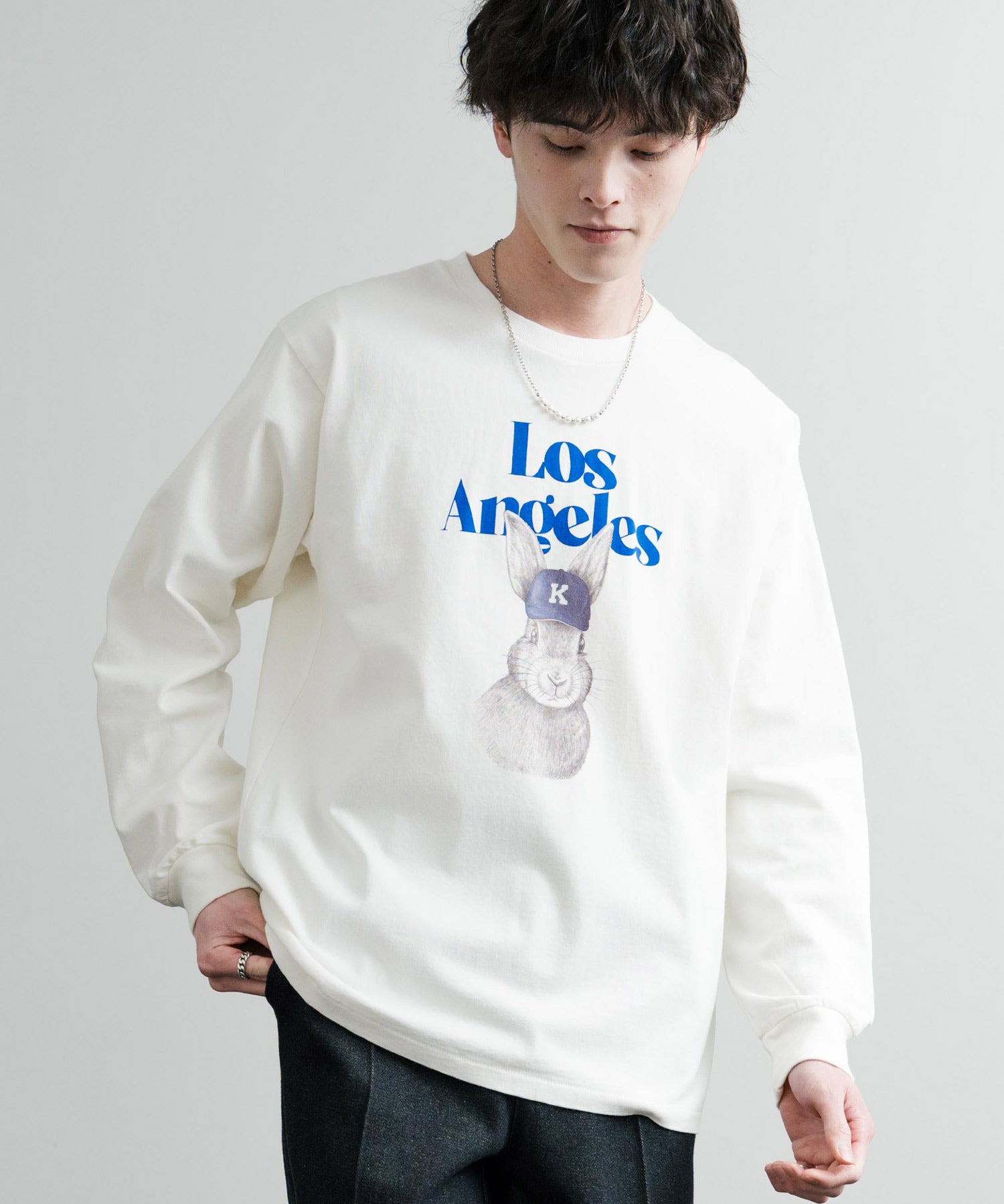 KRIFF MAYER クリフメイヤー RUUU ルー イラストレーターコラボ長袖プリントTシャツ LA 2435806
