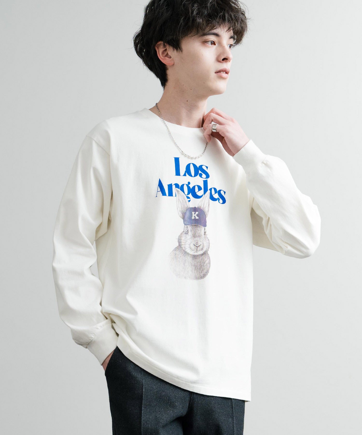 KRIFF MAYER クリフメイヤー RUUU ルー イラストレーターコラボ長袖プリントTシャツ LA 2435806