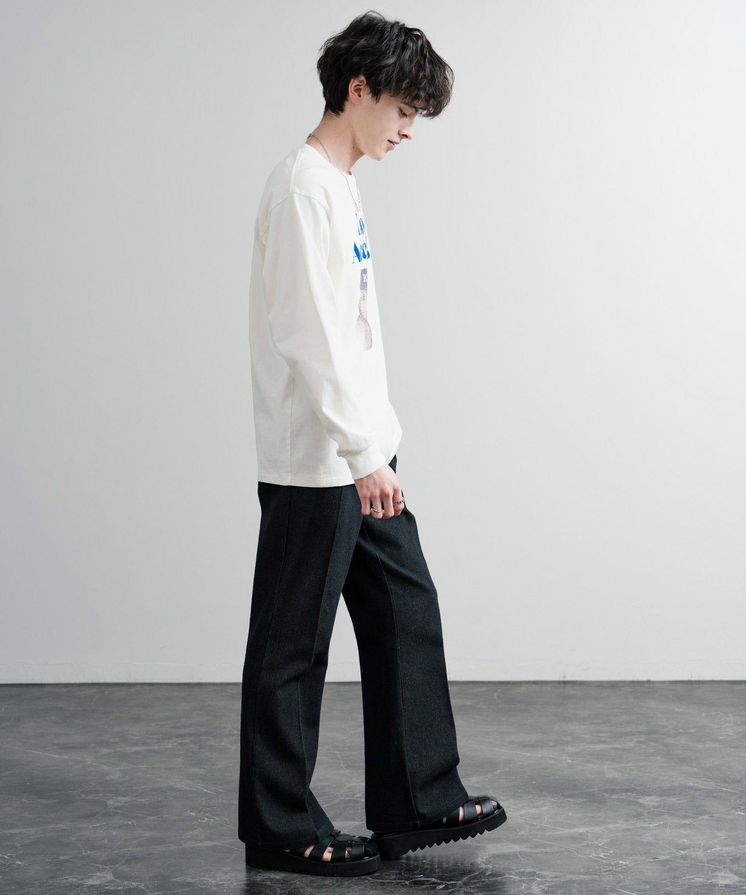 KRIFF MAYER クリフメイヤー RUUU ルー イラストレーターコラボ長袖プリントTシャツ LA 2435806