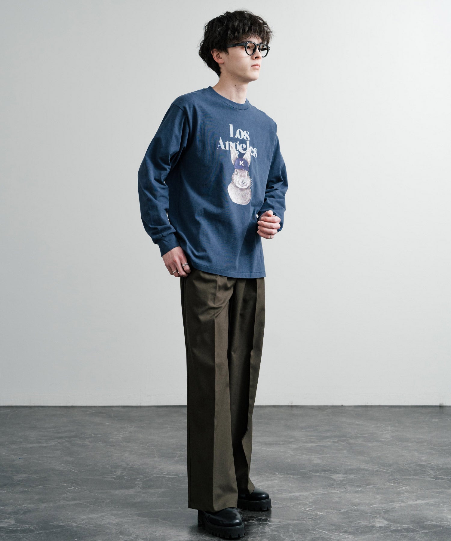 KRIFF MAYER クリフメイヤー RUUU ルー イラストレーターコラボ長袖プリントTシャツ LA 2435806