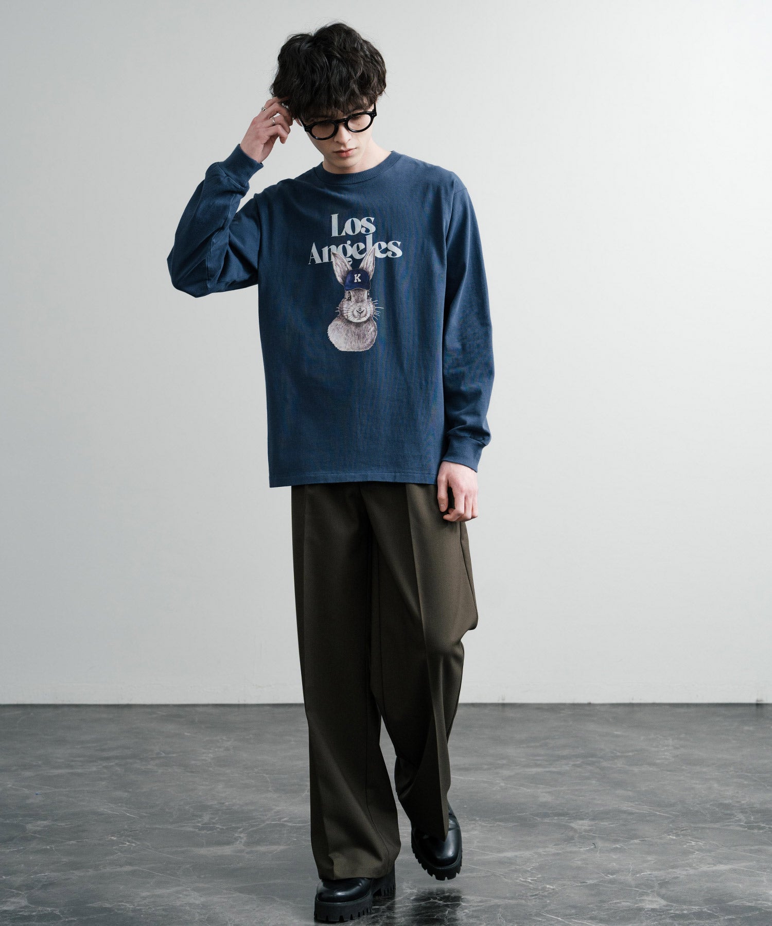 KRIFF MAYER クリフメイヤー RUUU ルー イラストレーターコラボ長袖プリントTシャツ LA 2435806