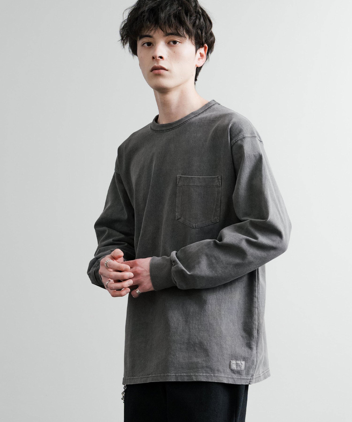 KRIFF MAYER クリフメイヤー オーバーサイズ ヘビーオンスピグメントクルーネック長袖Tシャツ ロンT 2435807