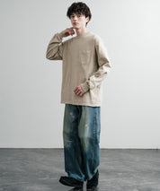 KRIFF MAYER クリフメイヤー オーバーサイズ ヘビーオンスピグメントクルーネック長袖Tシャツ ロンT 2435807
