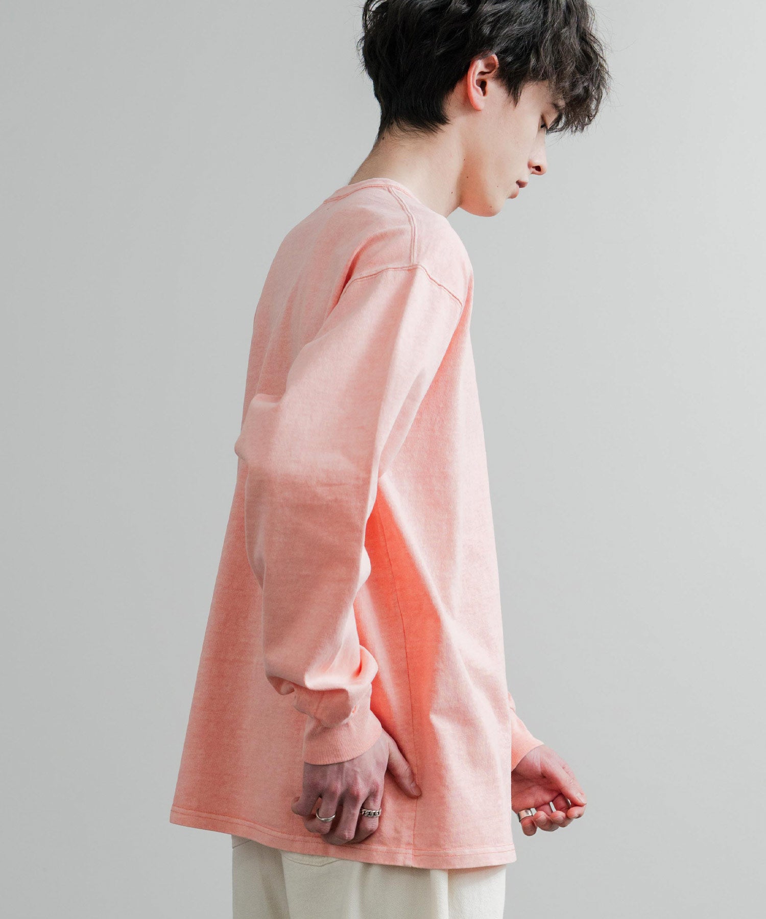 KRIFF MAYER クリフメイヤー オーバーサイズ ヘビーオンスピグメントクルーネック長袖Tシャツ ロンT 2435807