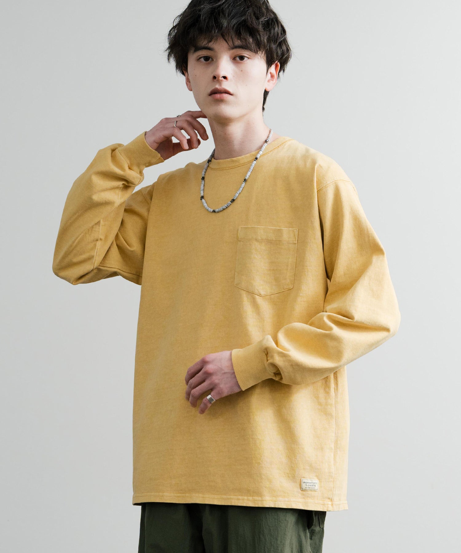 KRIFF MAYER クリフメイヤー オーバーサイズ ヘビーオンスピグメントクルーネック長袖Tシャツ ロンT 2435807