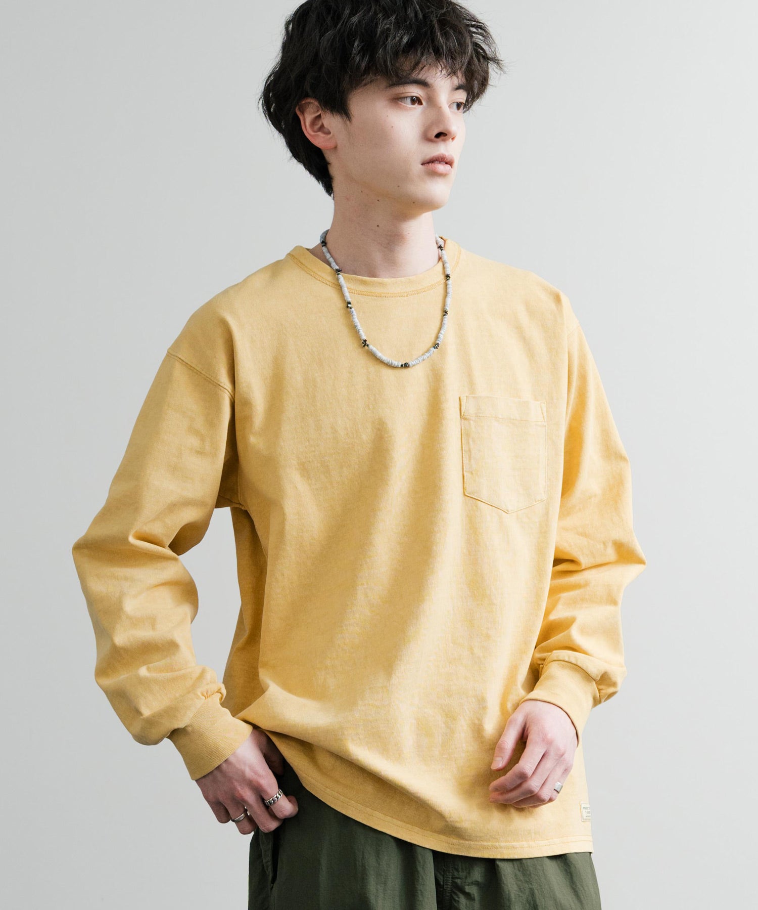 KRIFF MAYER クリフメイヤー オーバーサイズ ヘビーオンスピグメントクルーネック長袖Tシャツ ロンT 2435807