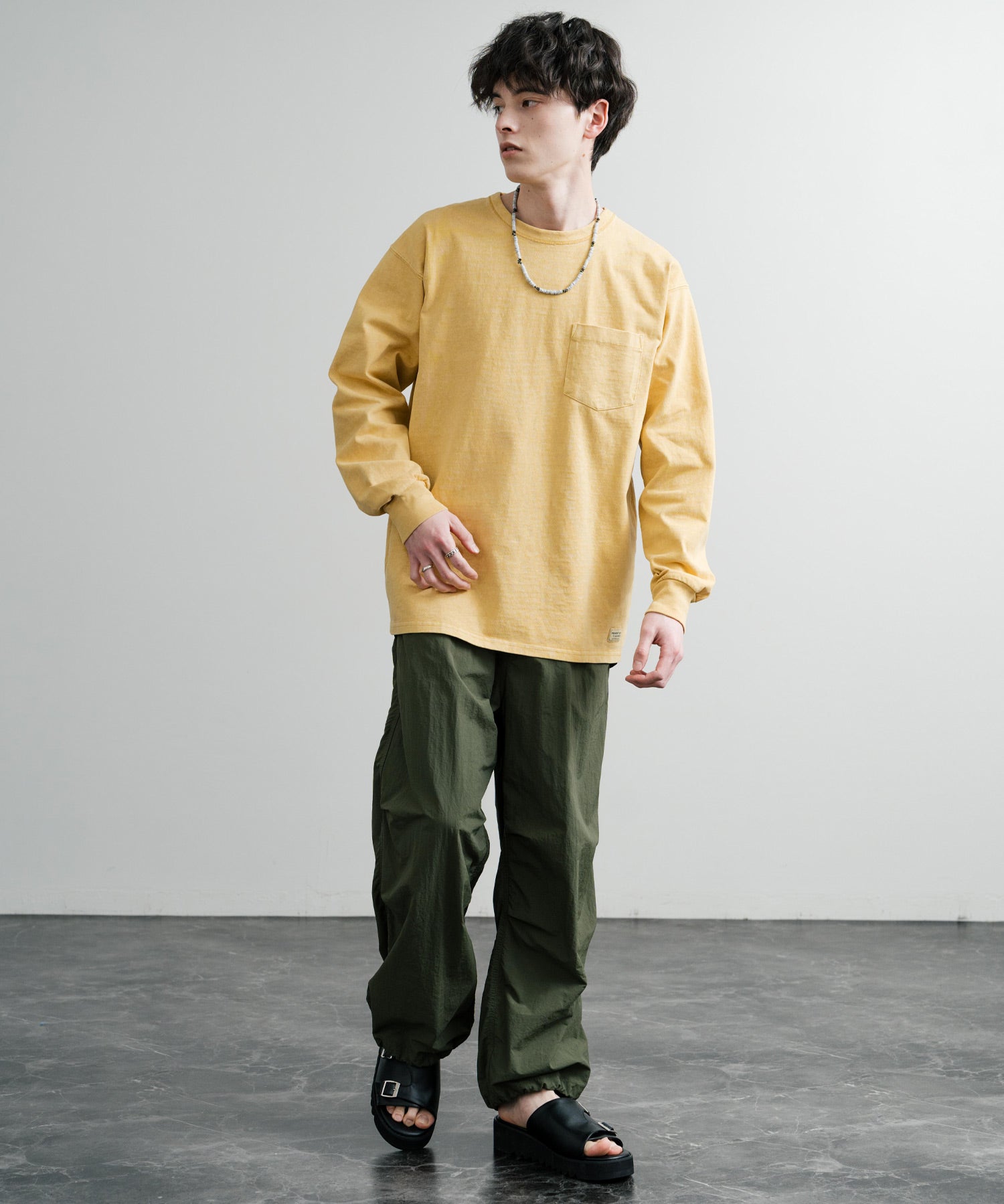 KRIFF MAYER クリフメイヤー オーバーサイズ ヘビーオンスピグメントクルーネック長袖Tシャツ ロンT 2435807