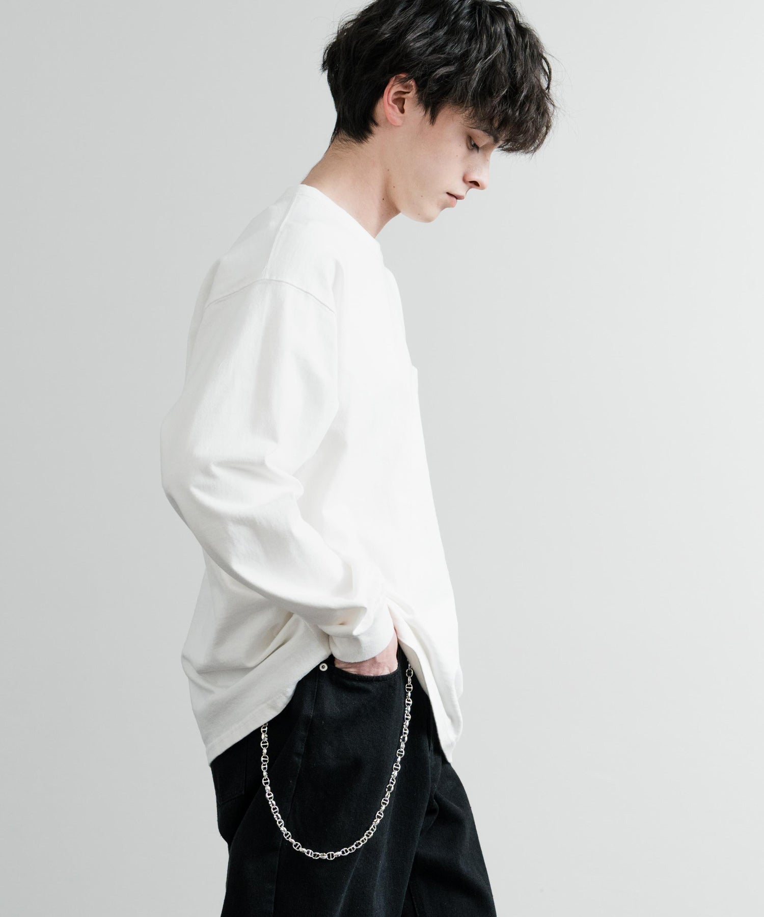 KRIFF MAYER クリフメイヤー オーバーサイズ ヘビーオンスピグメントクルーネック長袖Tシャツ ロンT 2435807