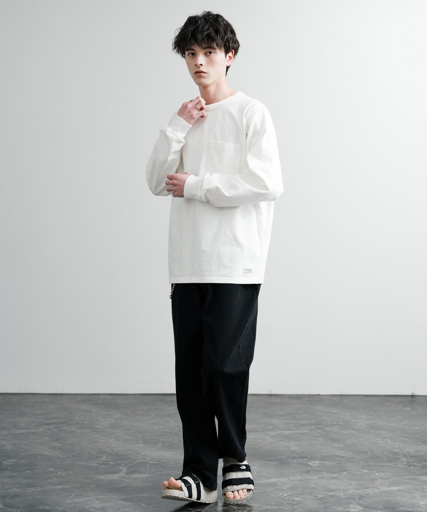 KRIFF MAYER クリフメイヤー オーバーサイズ ヘビーオンスピグメントクルーネック長袖Tシャツ ロンT 2435807
