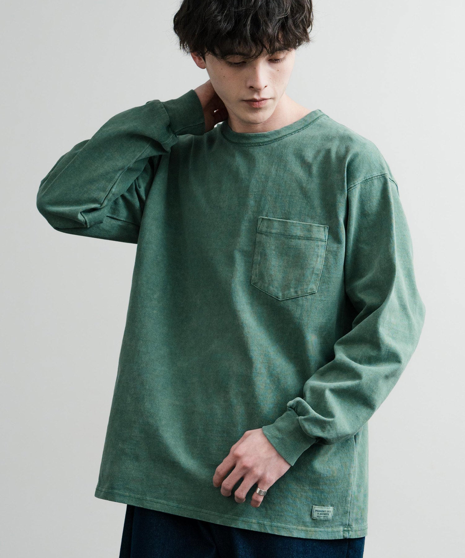 KRIFF MAYER クリフメイヤー オーバーサイズ ヘビーオンスピグメントクルーネック長袖Tシャツ ロンT 2435807