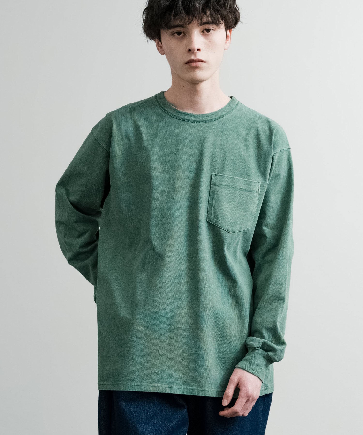 KRIFF MAYER クリフメイヤー オーバーサイズ ヘビーオンスピグメントクルーネック長袖Tシャツ ロンT 2435807