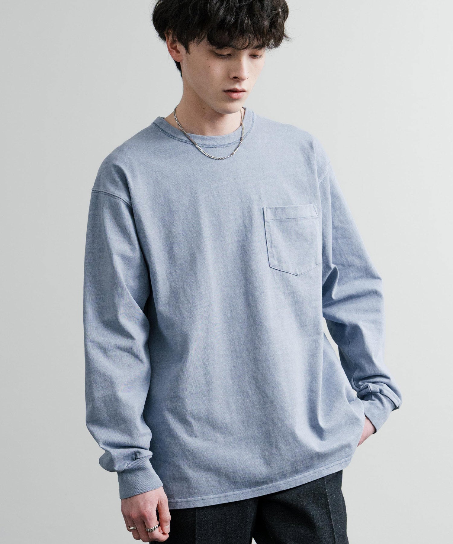 KRIFF MAYER クリフメイヤー オーバーサイズ ヘビーオンスピグメントクルーネック長袖Tシャツ ロンT 2435807