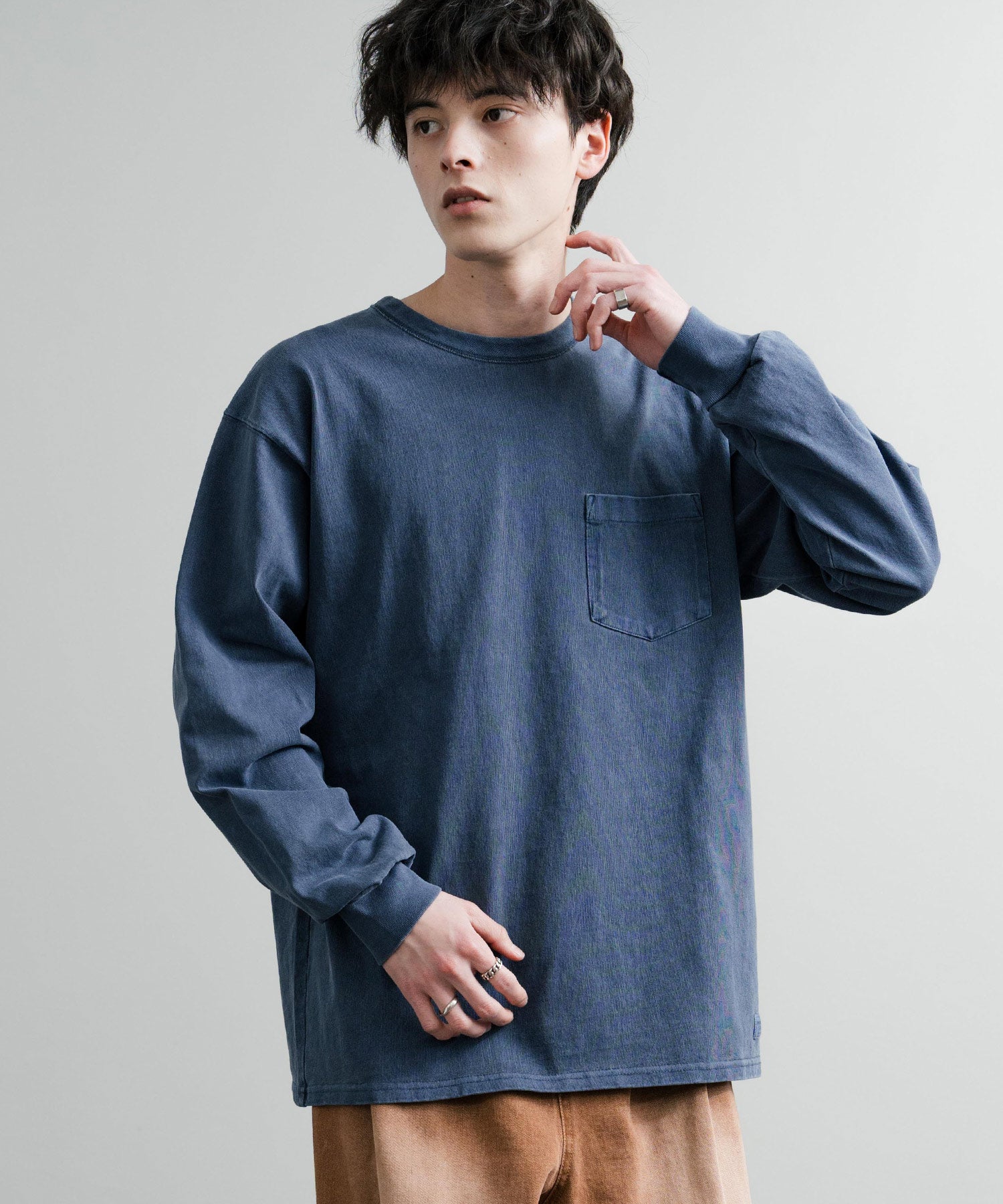 KRIFF MAYER クリフメイヤー オーバーサイズ ヘビーオンスピグメントクルーネック長袖Tシャツ ロンT 2435807