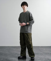 KRIFF MAYER クリフメイヤー オーバーサイズ ヘビーオンス天竺 ピグメント加工 フットボール七分袖Tシャツ 2435808