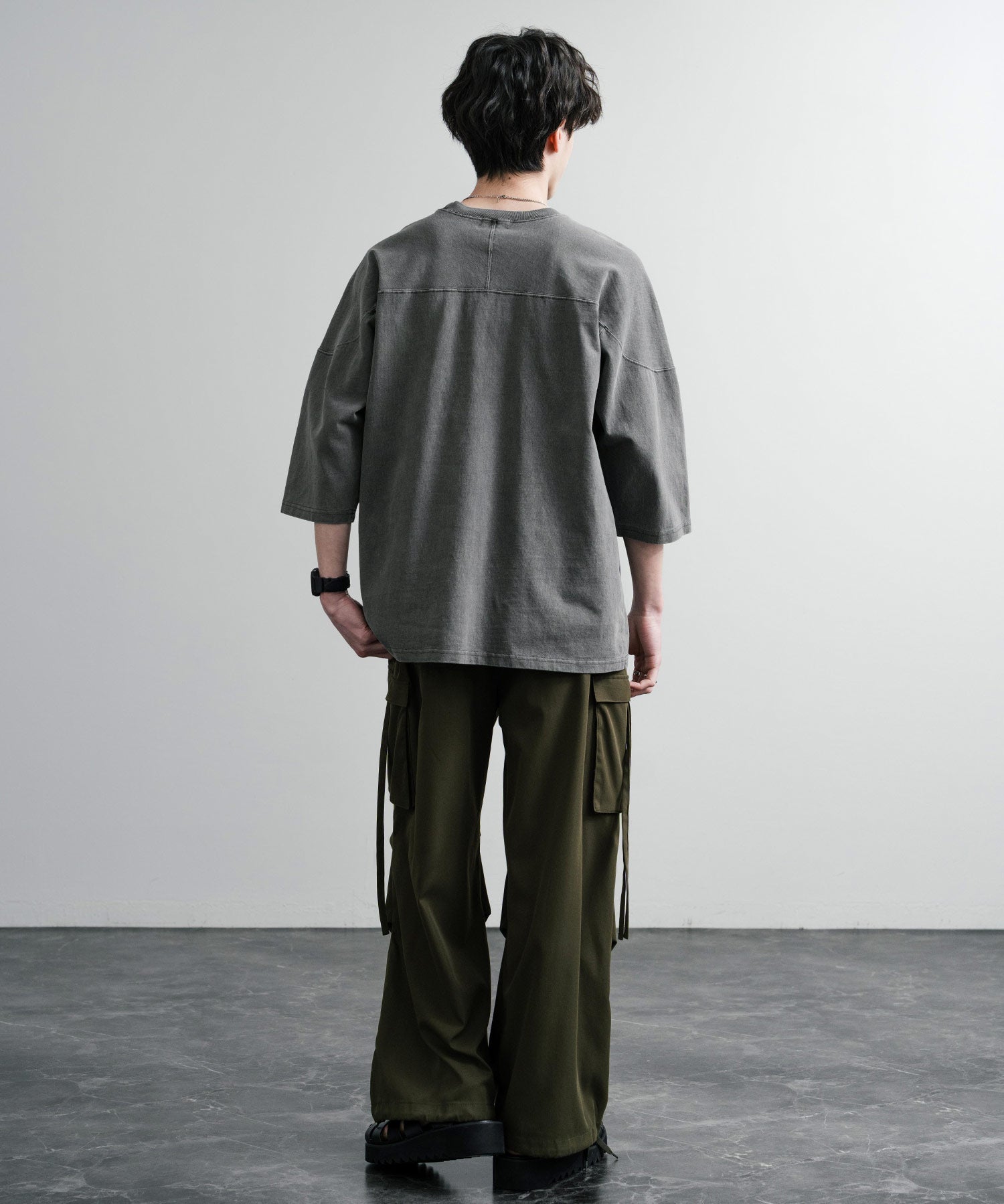 KRIFF MAYER クリフメイヤー オーバーサイズ ヘビーオンス天竺 ピグメント加工 フットボール七分袖Tシャツ 2435808