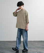 KRIFF MAYER クリフメイヤー オーバーサイズ ヘビーオンス天竺 ピグメント加工 フットボール七分袖Tシャツ 2435808