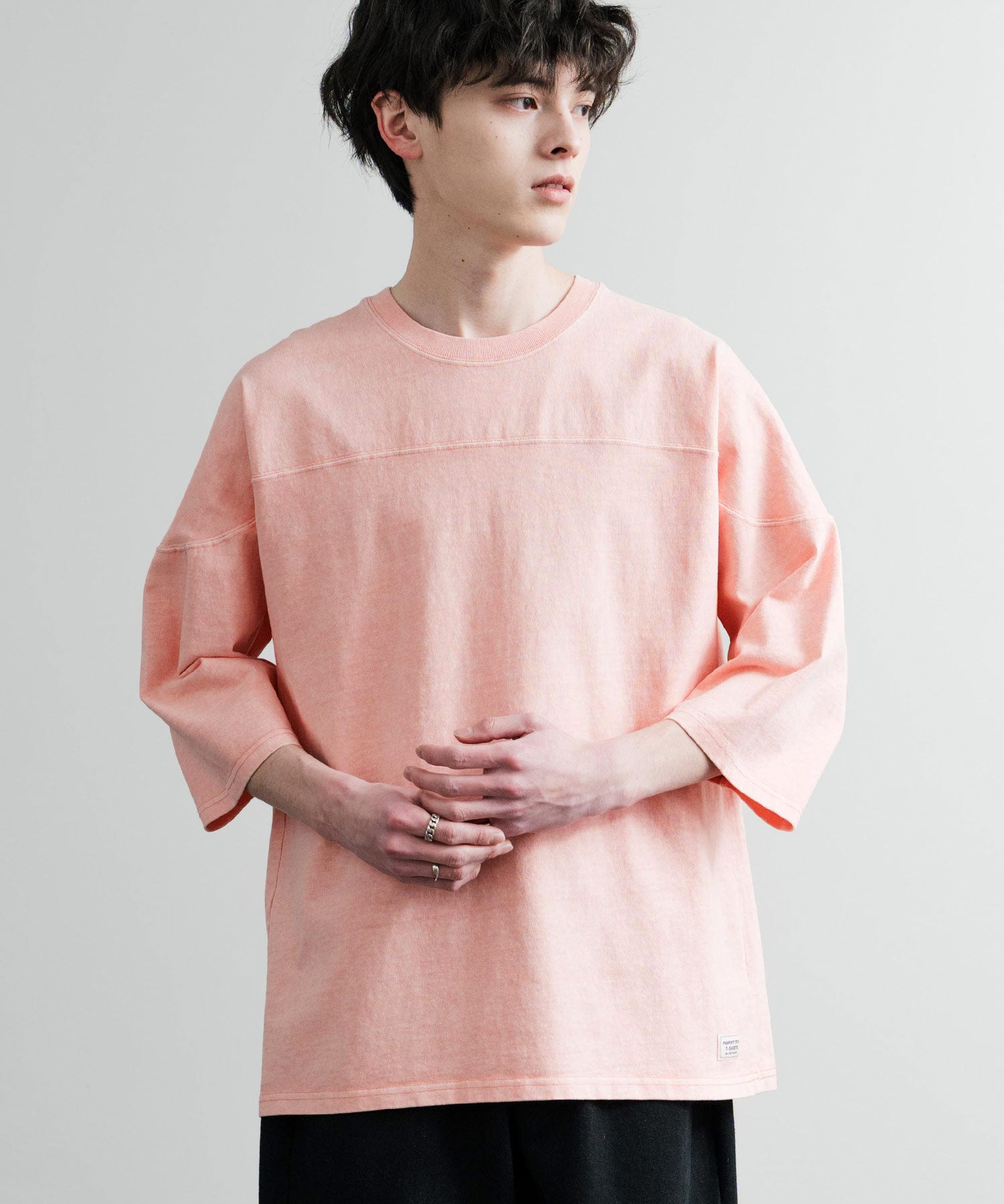 KRIFF MAYER クリフメイヤー オーバーサイズ ヘビーオンス天竺 ピグメント加工 フットボール七分袖Tシャツ 2435808