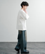 KRIFF MAYER クリフメイヤー オーバーサイズ ヘビーオンス天竺 ピグメント加工 フットボール七分袖Tシャツ 2435808