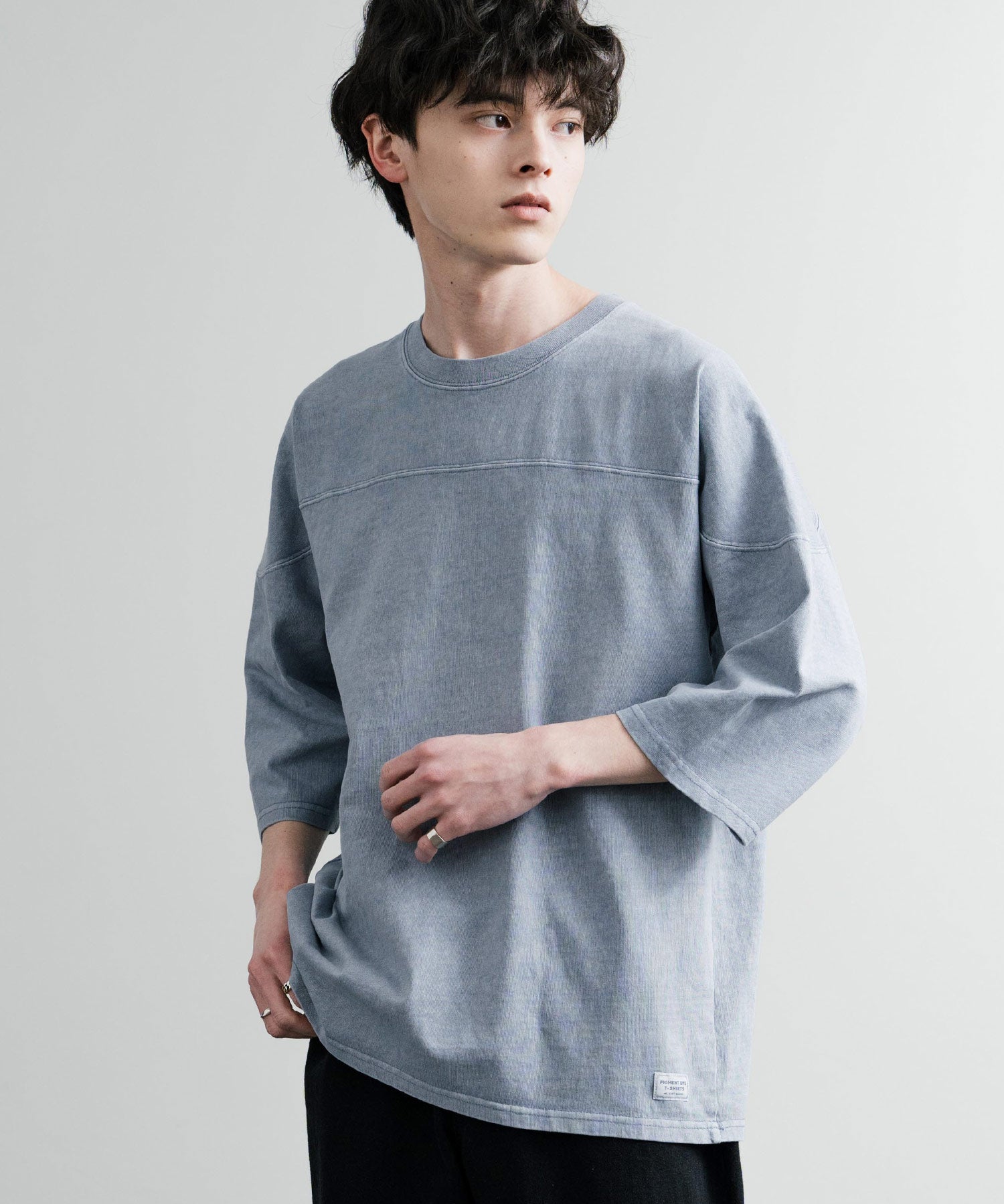 KRIFF MAYER クリフメイヤー オーバーサイズ ヘビーオンス天竺 ピグメント加工 フットボール七分袖Tシャツ 2435808