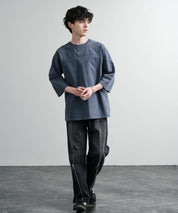 KRIFF MAYER クリフメイヤー オーバーサイズ ヘビーオンス天竺 ピグメント加工 フットボール七分袖Tシャツ 2435808