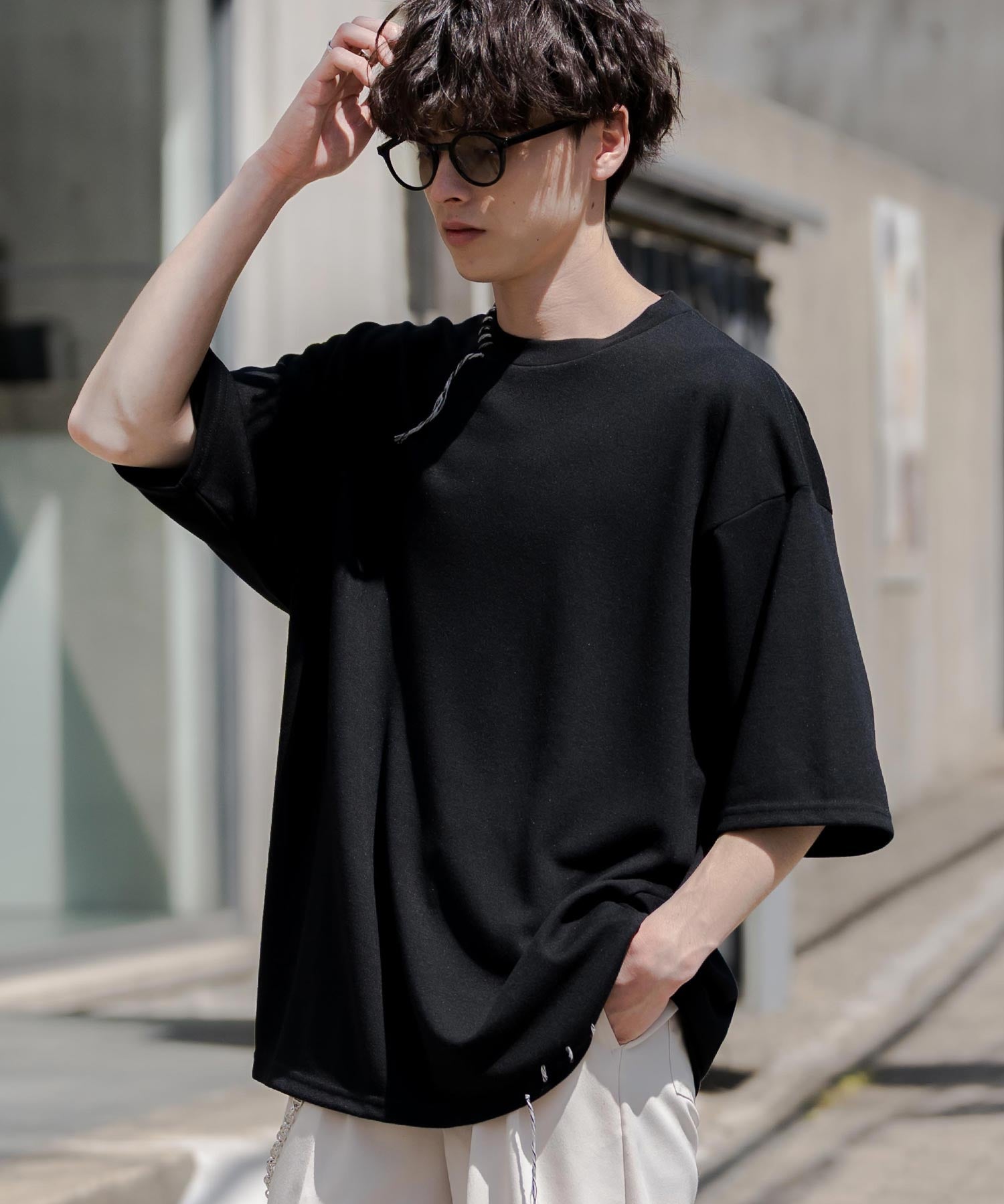 オーバーサイズ ハンドステッチ半袖Tシャツ