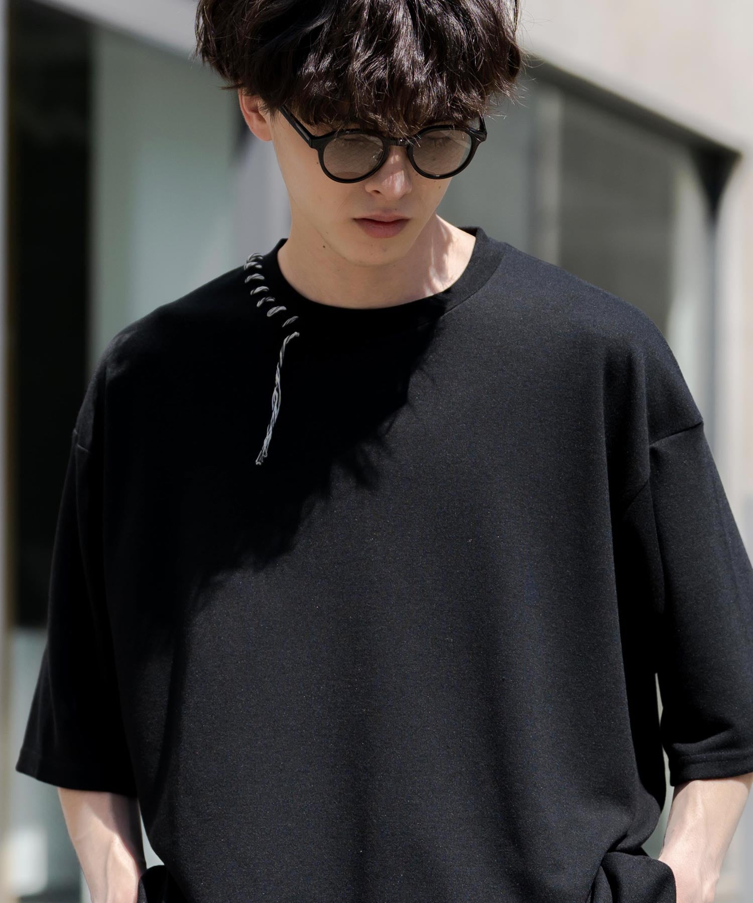 オーバーサイズ ハンドステッチ半袖Tシャツ