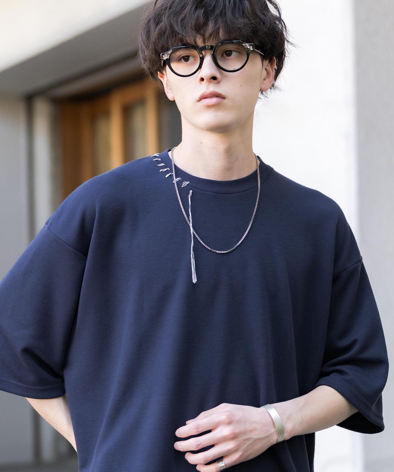 オーバーサイズ ハンドステッチ半袖Tシャツ