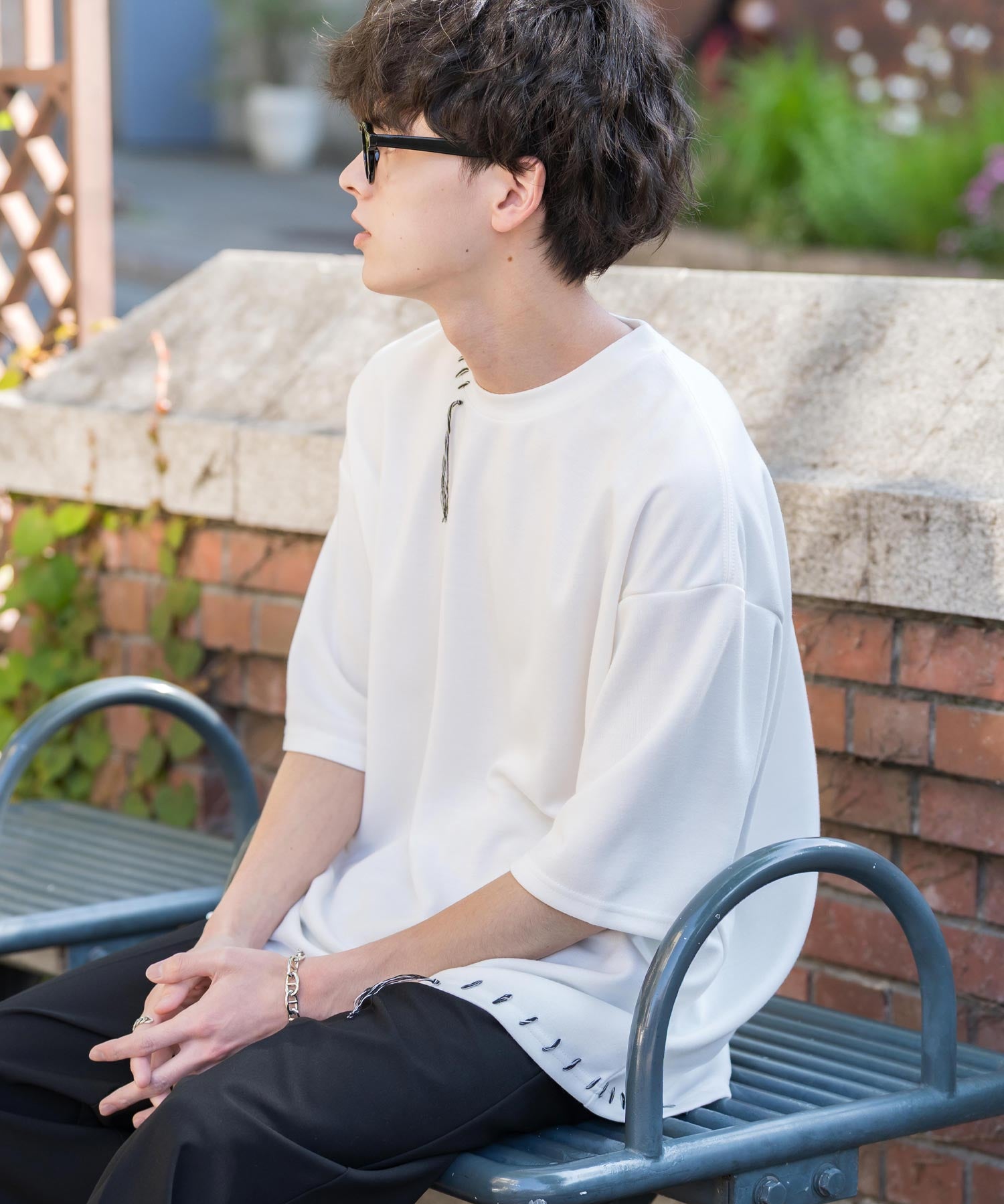 オーバーサイズ ハンドステッチ半袖Tシャツ