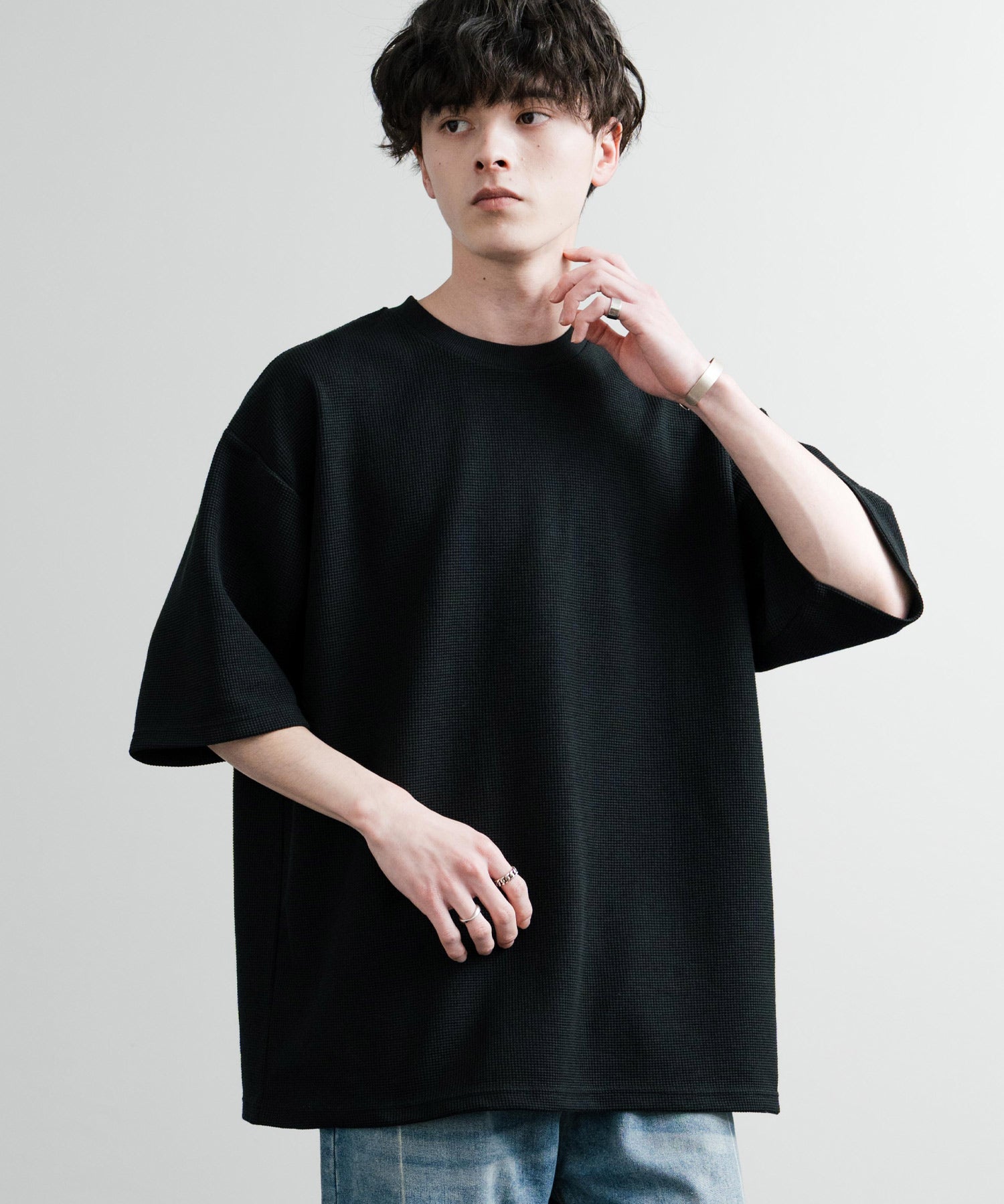 オーバーサイズ テックワッフルサーマル半袖Tシャツ