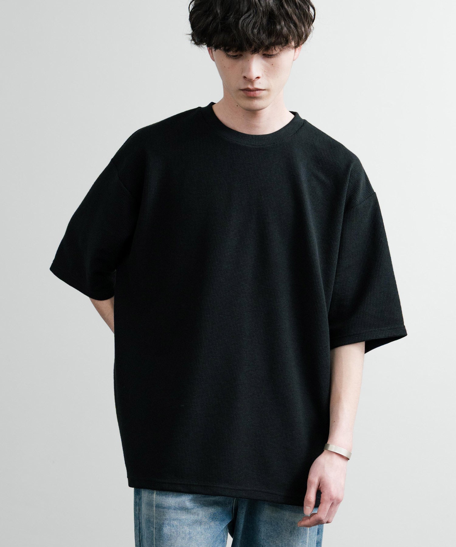 オーバーサイズ テックワッフルサーマル半袖Tシャツ