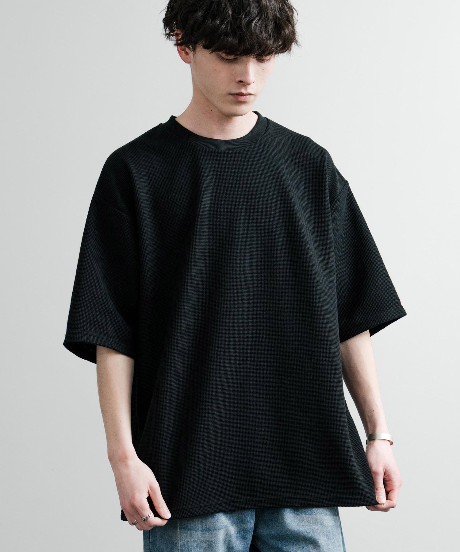 オーバーサイズ テックワッフルサーマル半袖Tシャツ