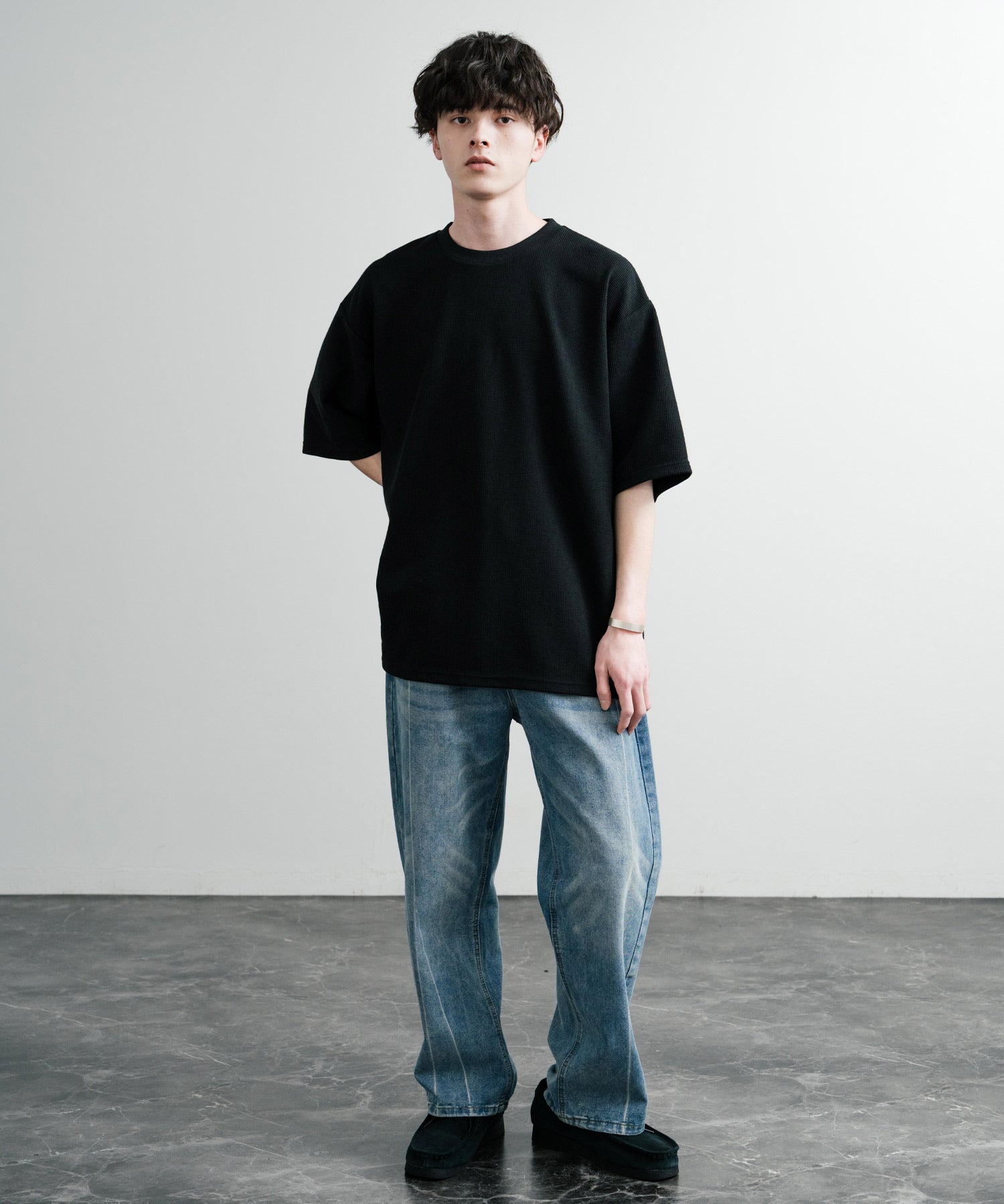 オーバーサイズ テックワッフルサーマル半袖Tシャツ