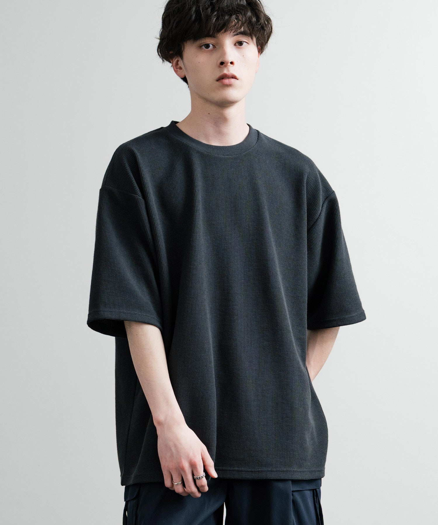 オーバーサイズ テックワッフルサーマル半袖Tシャツ