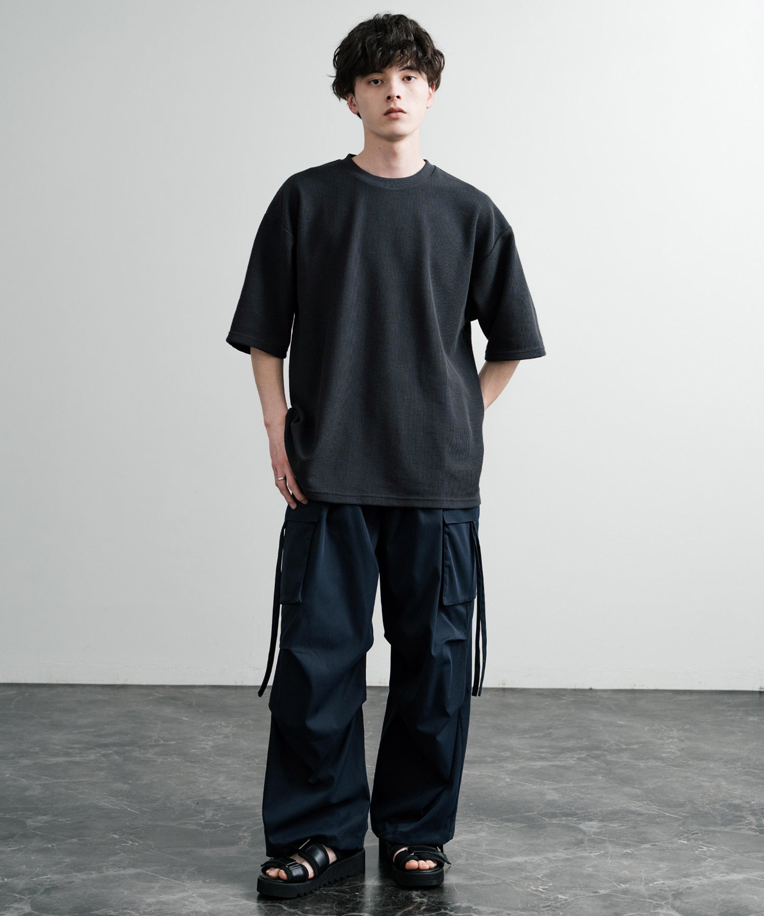 オーバーサイズ テックワッフルサーマル半袖Tシャツ