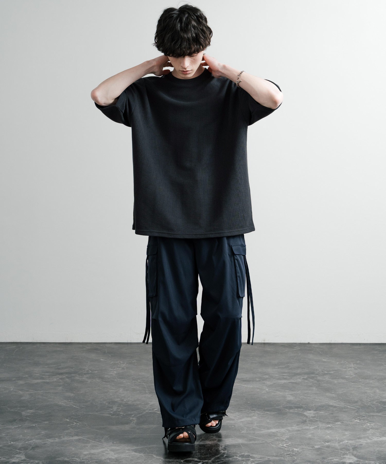 オーバーサイズ テックワッフルサーマル半袖Tシャツ