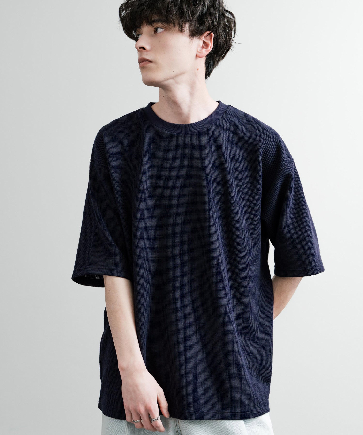 オーバーサイズ テックワッフルサーマル半袖Tシャツ