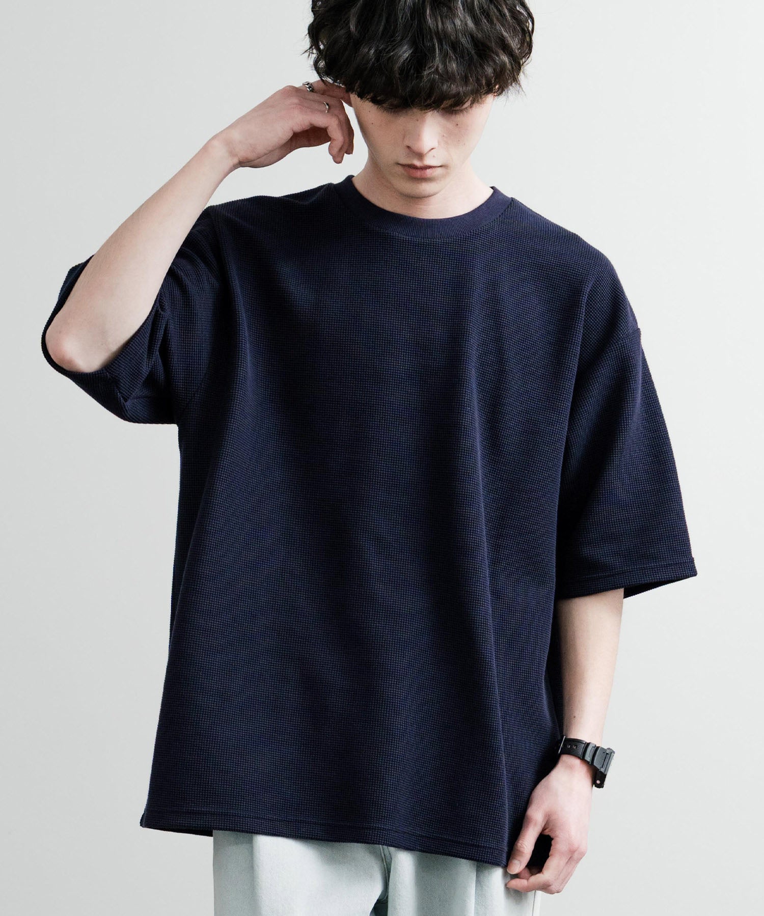 オーバーサイズ テックワッフルサーマル半袖Tシャツ