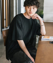 オーバーサイズ 透かし編みアンサンブル半袖Tシャツ