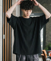 オーバーサイズ 透かし編みアンサンブル半袖Tシャツ