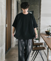 オーバーサイズ 透かし編みアンサンブル半袖Tシャツ