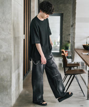オーバーサイズ 透かし編みアンサンブル半袖Tシャツ