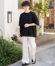 オーバーサイズ 透かし編みアンサンブル半袖Tシャツ