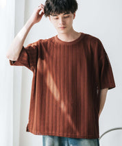 オーバーサイズ 透かし編みアンサンブル半袖Tシャツ