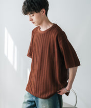 オーバーサイズ 透かし編みアンサンブル半袖Tシャツ