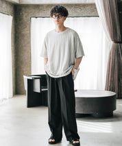 オーバーサイズ 透かし編みアンサンブル半袖Tシャツ