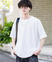 オーバーサイズ 透かし編みアンサンブル半袖Tシャツ