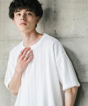 オーバーサイズ 透かし編みアンサンブル半袖Tシャツ