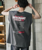 オーバーサイズ ピグメントライクグラフィックプリントノースリーブTシャツ